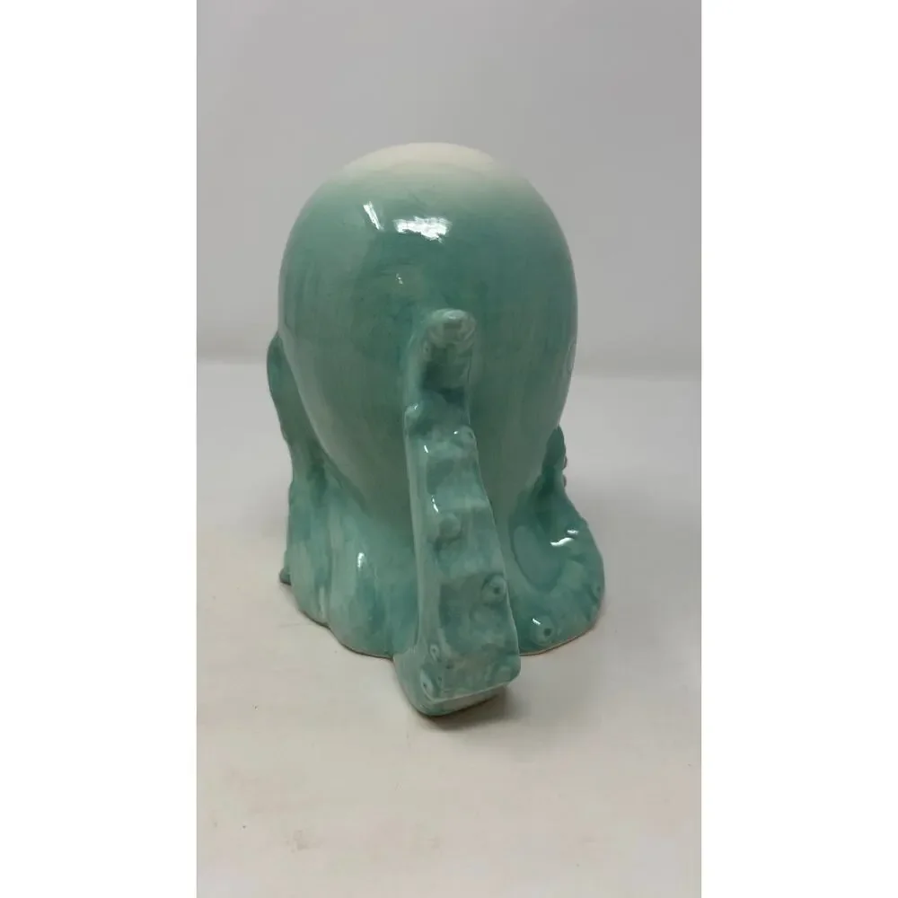 Green Ceramic Octopus with Four Tentacles One Can Be Used As‎ a Handle